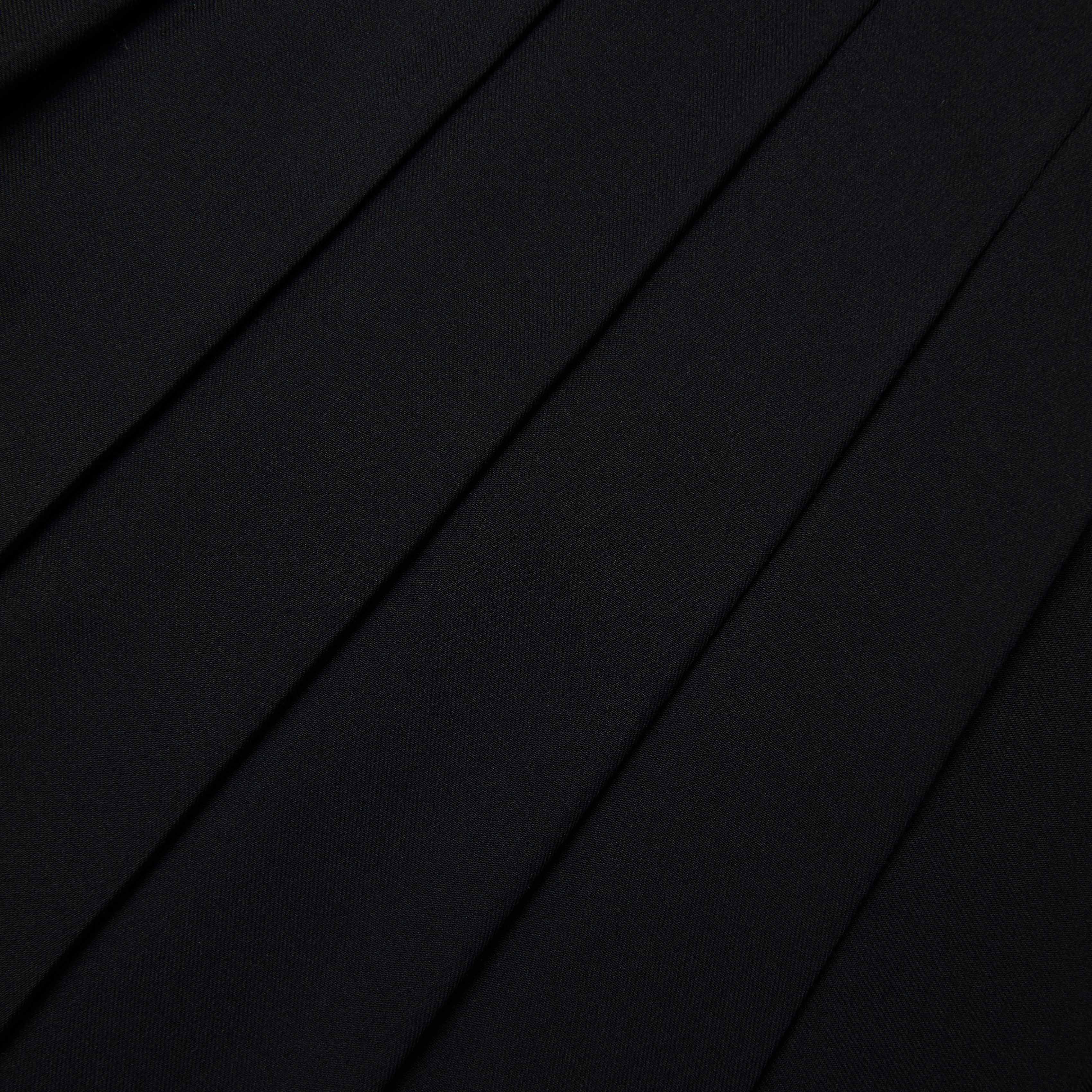 Black Pleated Twill Maxi Skirt - Image 5