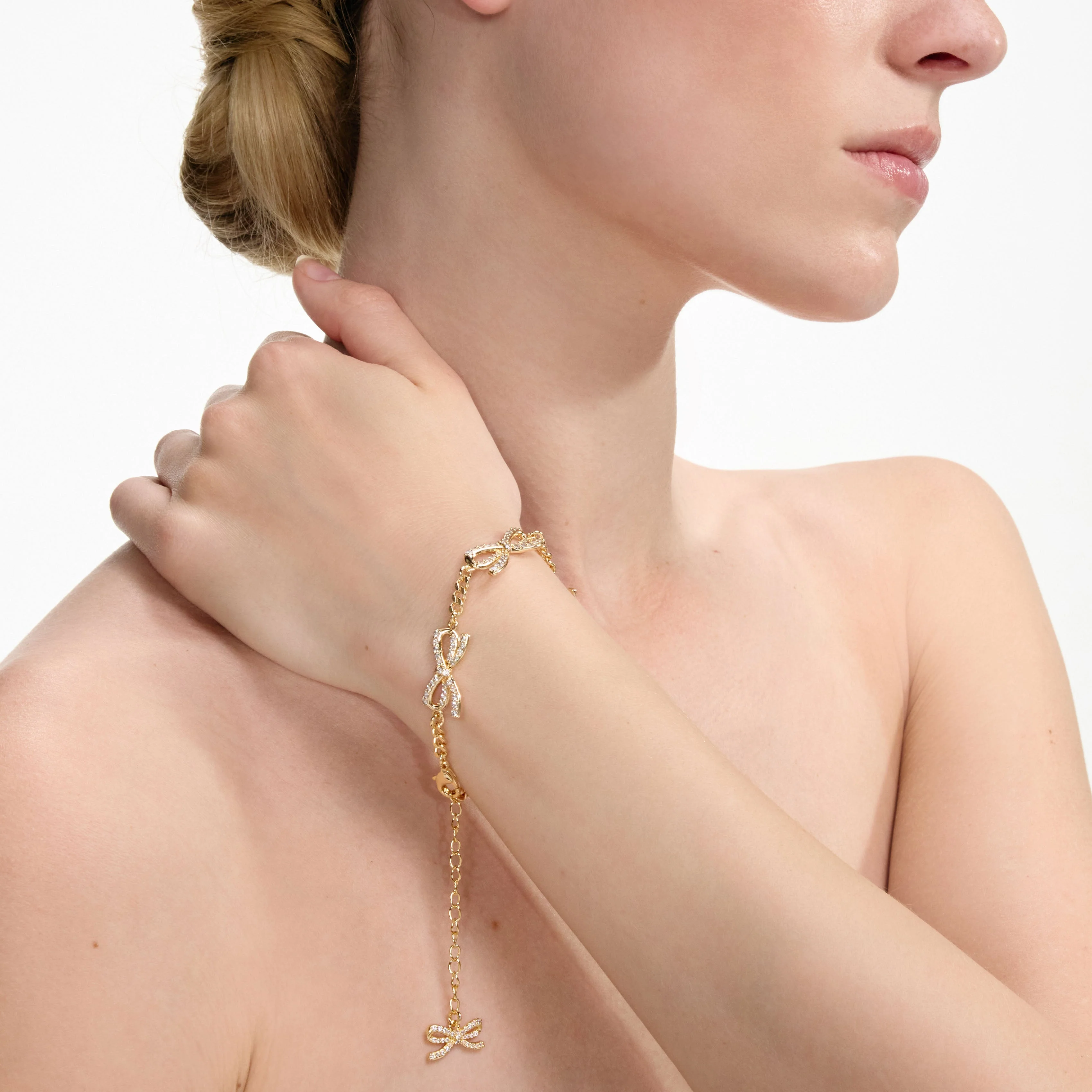 Gold Crystal Bow Bracelet - Image 2