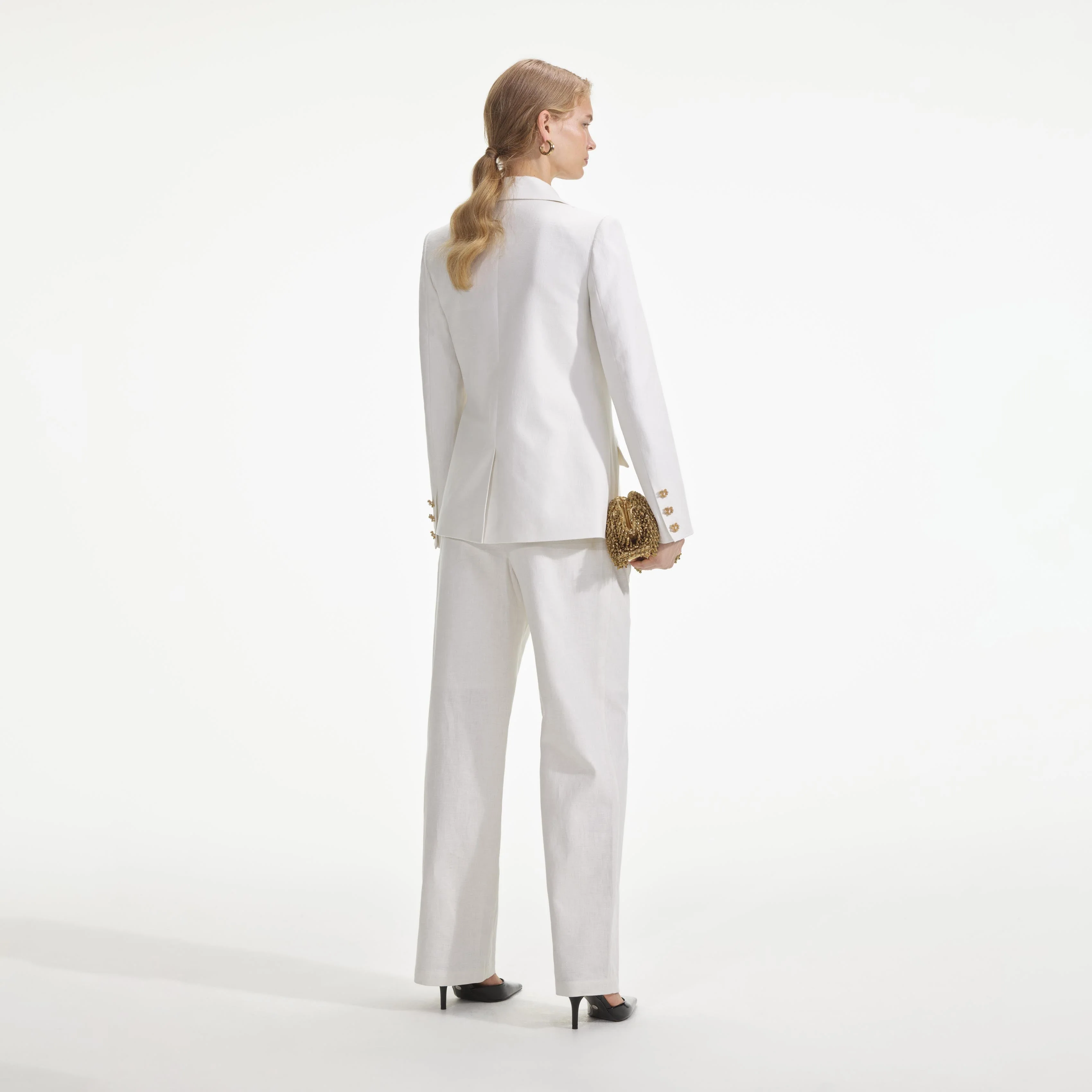 White Linen Blazer - Image 3