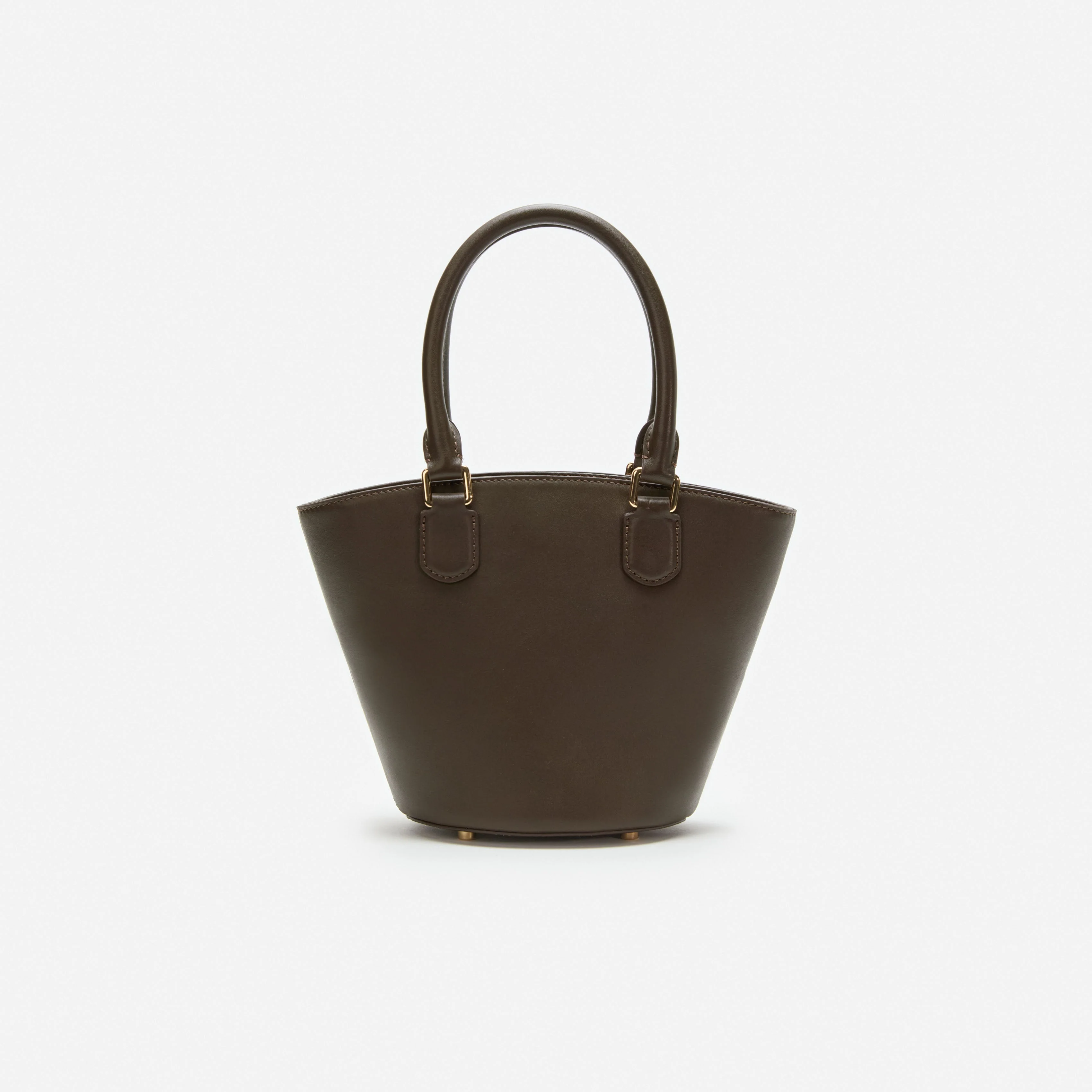 Dark Brown Leather Charm Tote Bag - Image 3