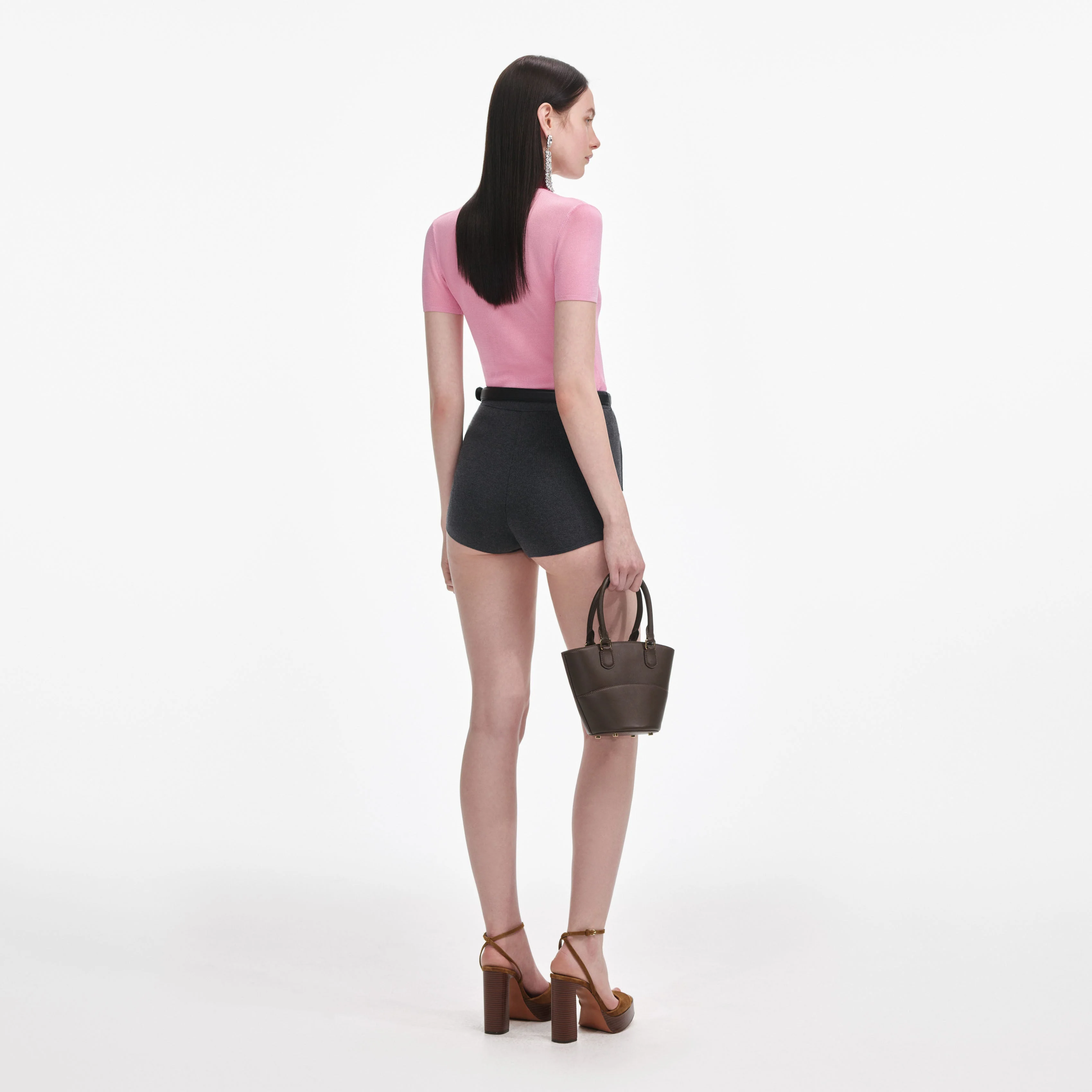 Grey Knit Shorts - Image 3