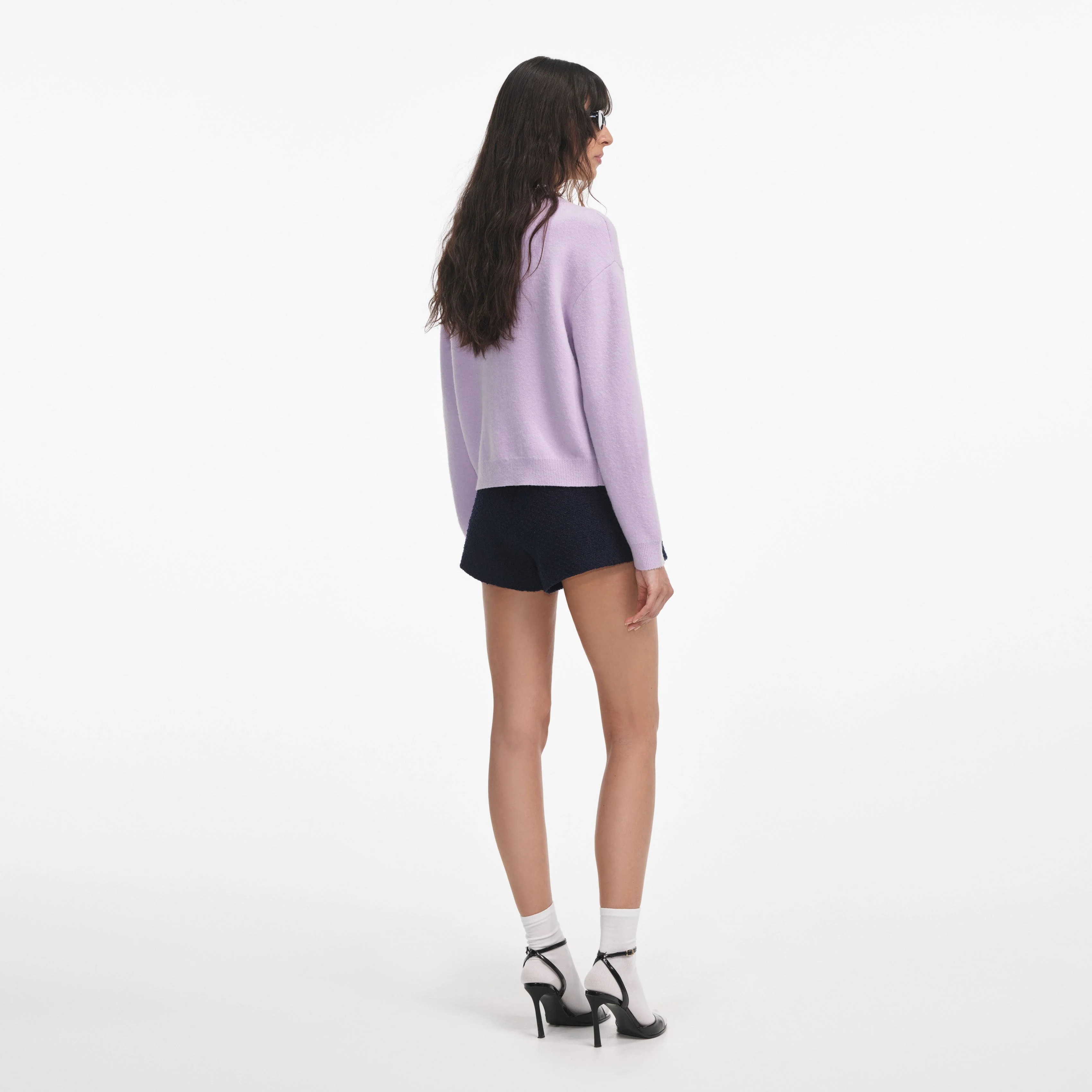 Lilac Crystal Trim Cardigan - Image 3