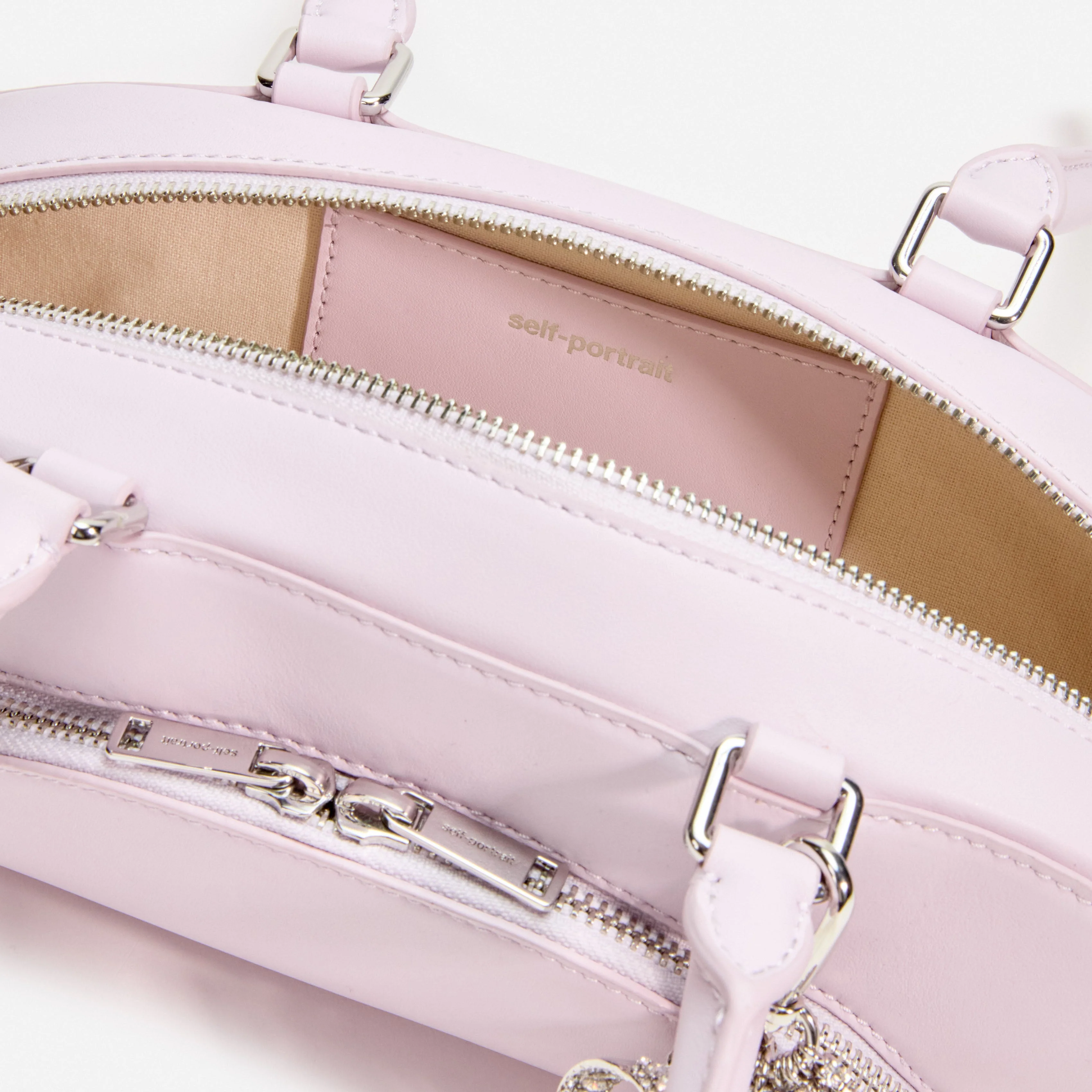 Lilac Leather Curved Charm Shoulder Bag - Image 4