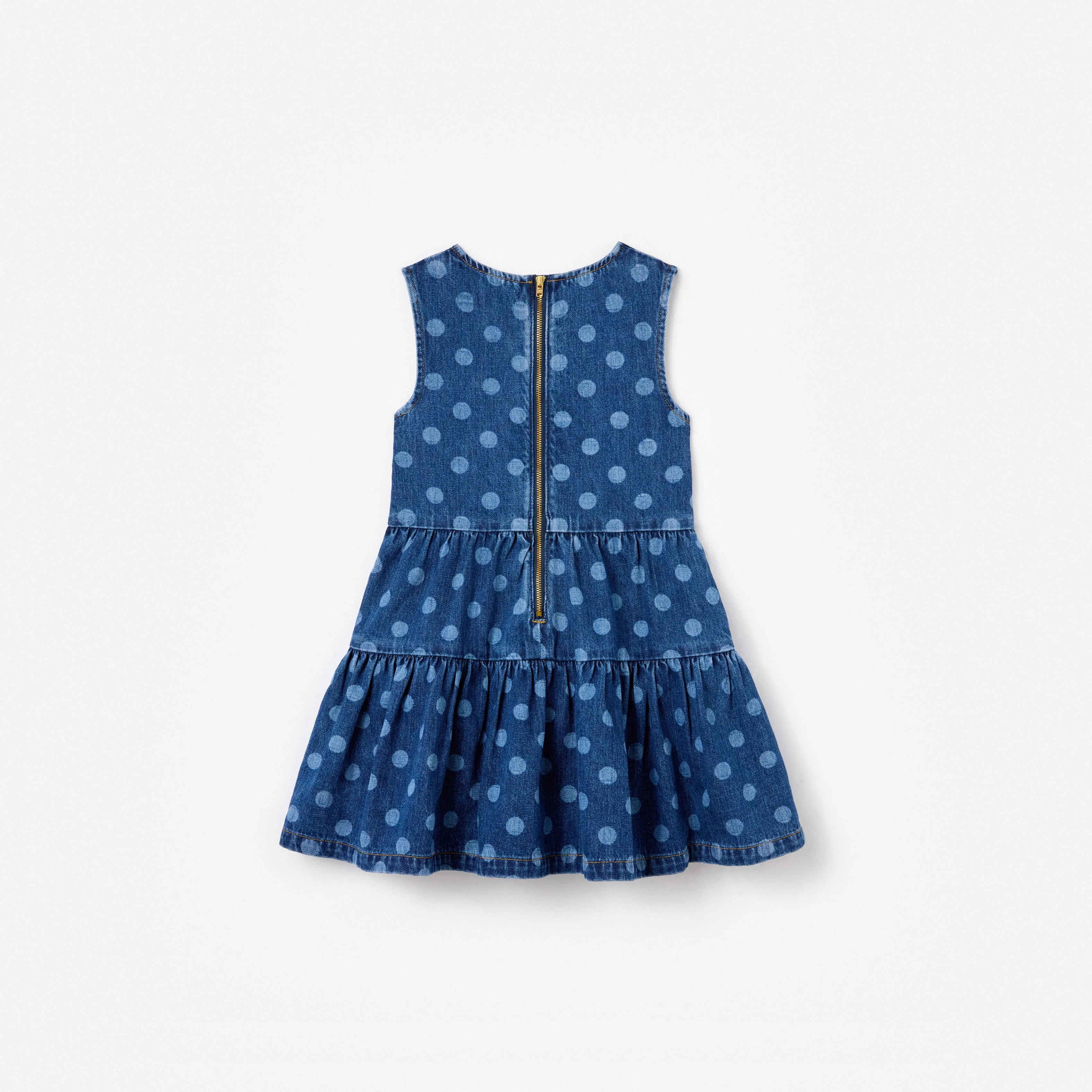 Polka Dot Denim Dress - Image 2