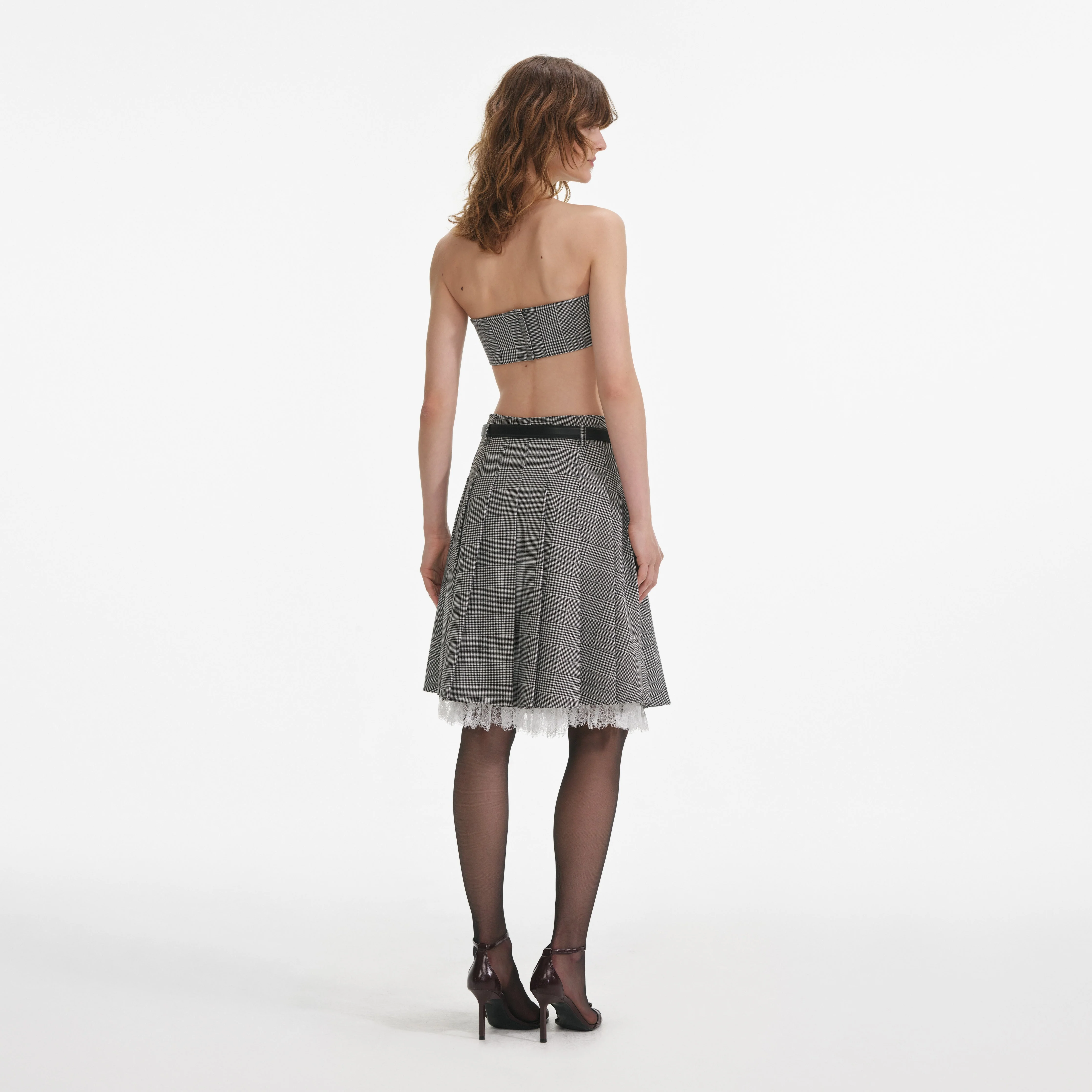 Prince Of Wales Check Pleated Midi Skirt - Image 3