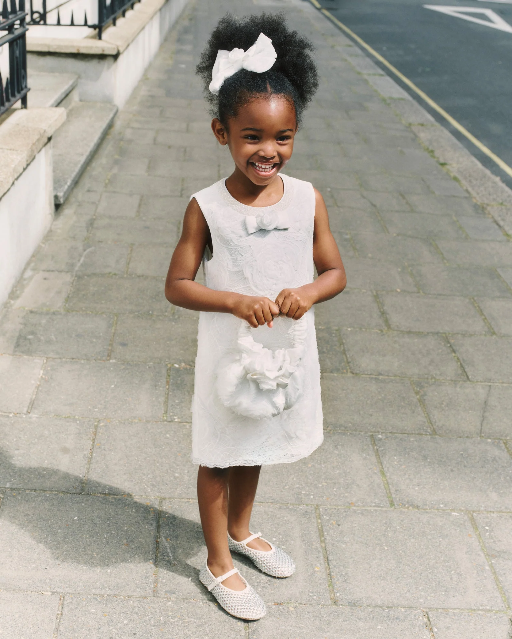 White 3D Lace Dress - Image 3