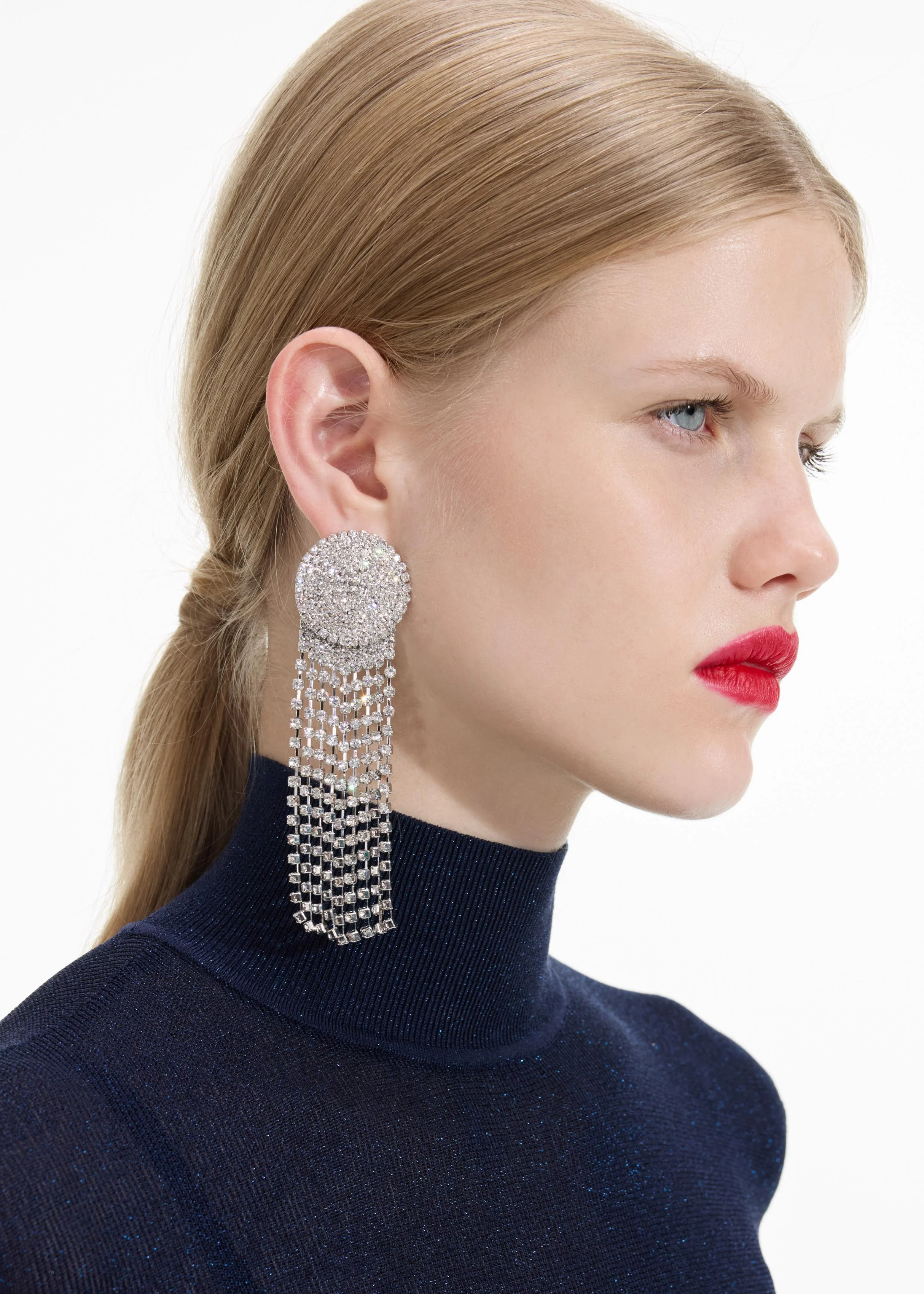 Round Crystal Droplet Earrings - Image 2