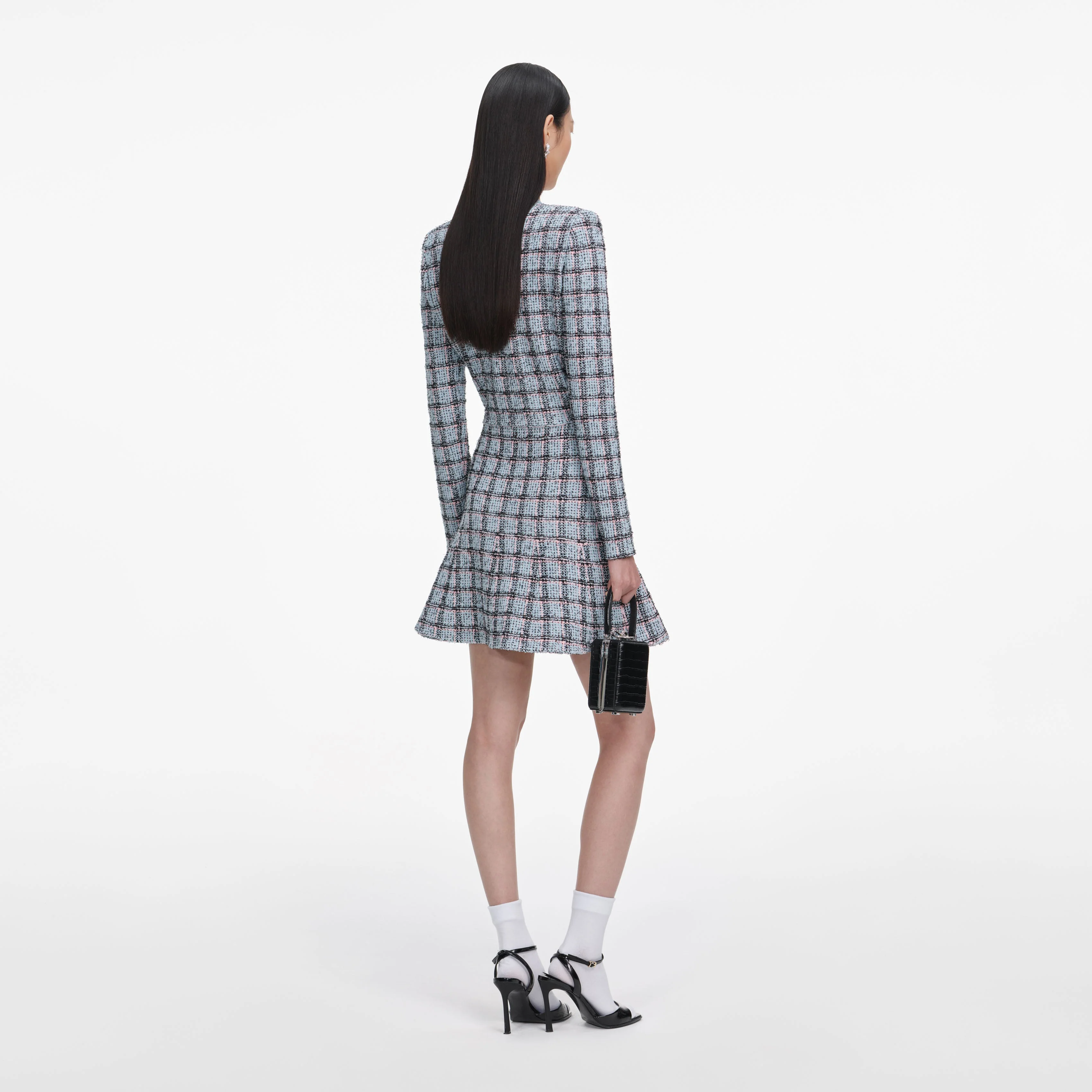 Blue Check Knit Cardigan - Image 3